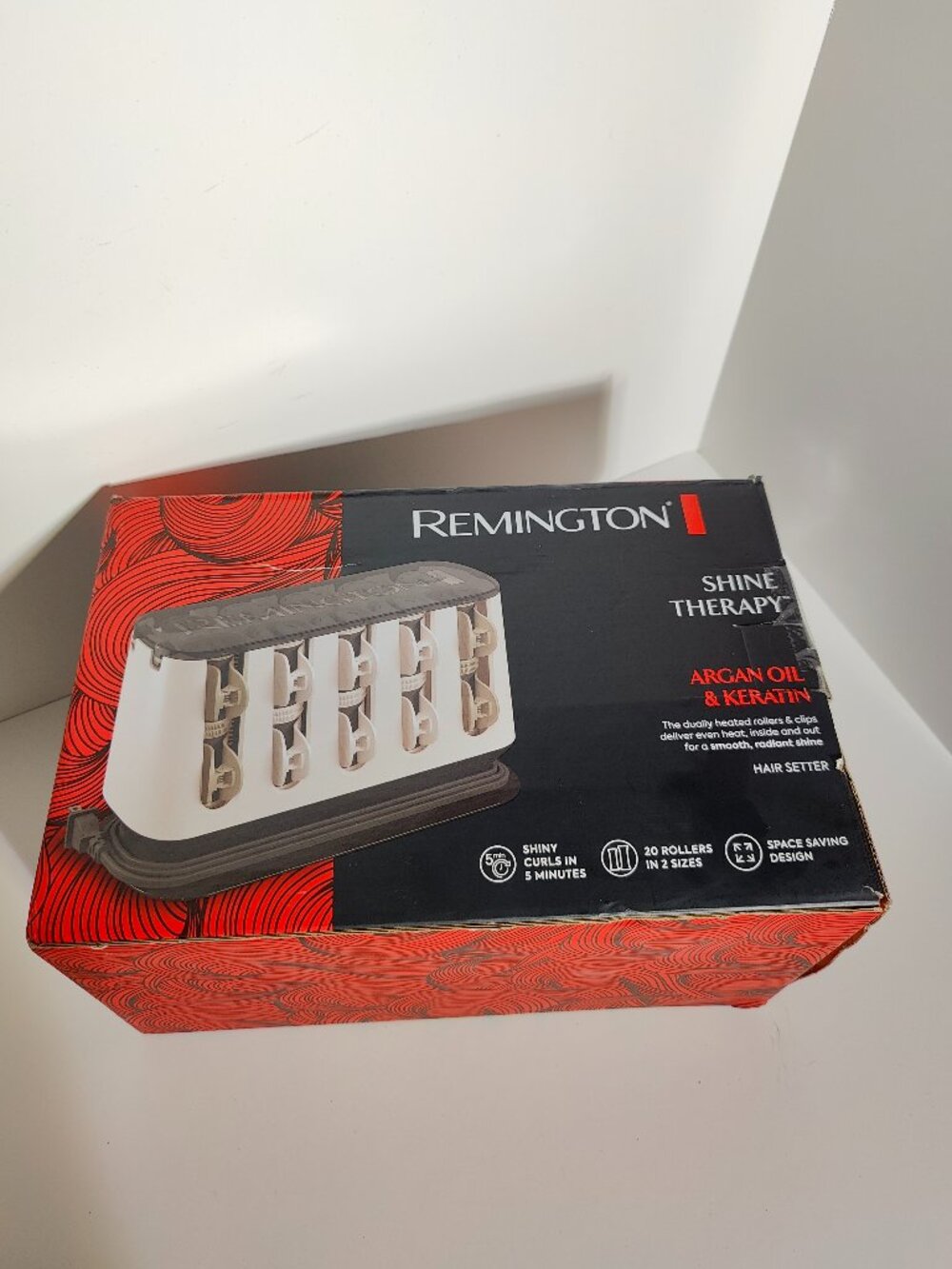 Remington Shine Therapy 20 Heated Clip Hot Rollers Set Argan Oil Keratin